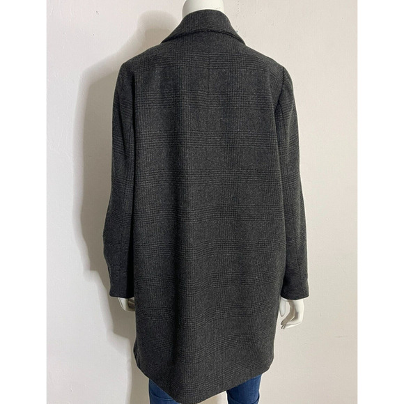 J Crew 4 Trench Coat Dark Gray Wool Lined Jacket One Button Pockets Womens - Picture 8 of 10